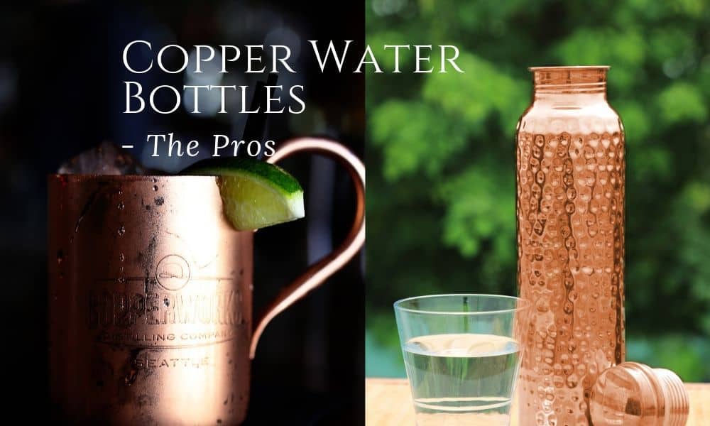 copper water bottle and the copper glass