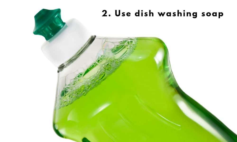 dish washing soap to clean a new bottle