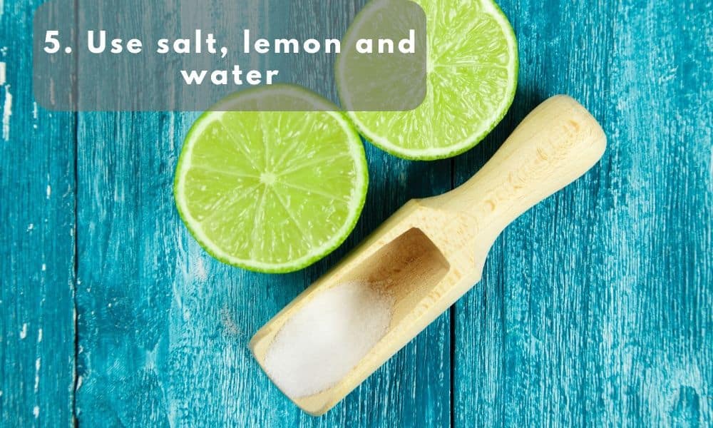 salt lemon and water used as cleaning agent