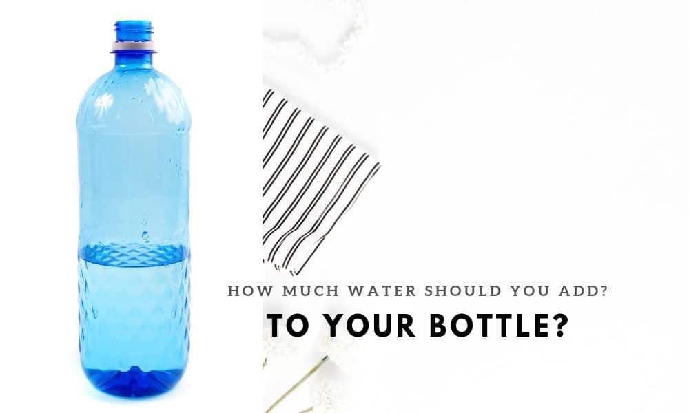 water in a blue plastic bottle