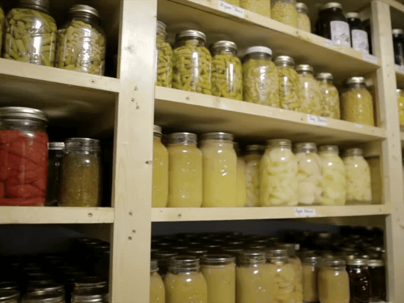 canned food in storage
